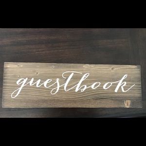 Wedding Guestbook Sign - Walnut wood